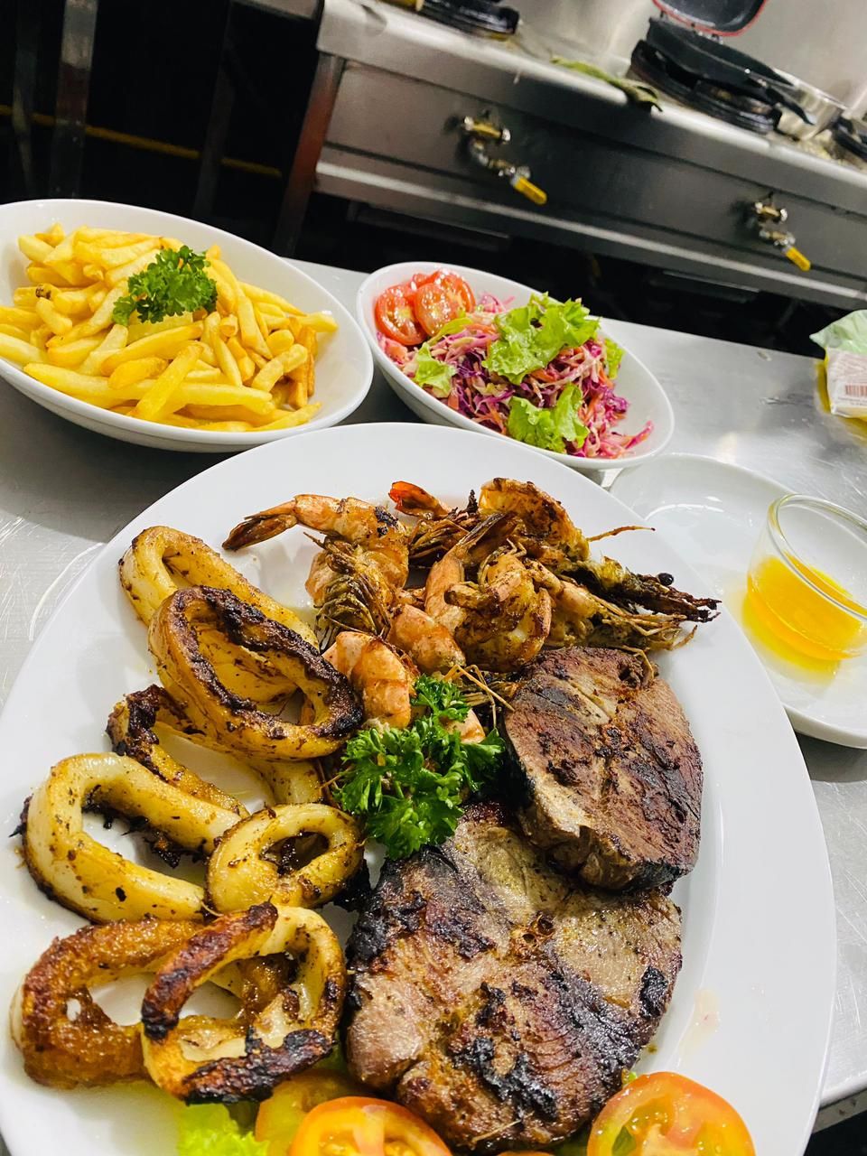Mixed grill seafood